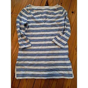 LOFT Blue & White Striped Casual Dress Size Small Swim Suit Cover